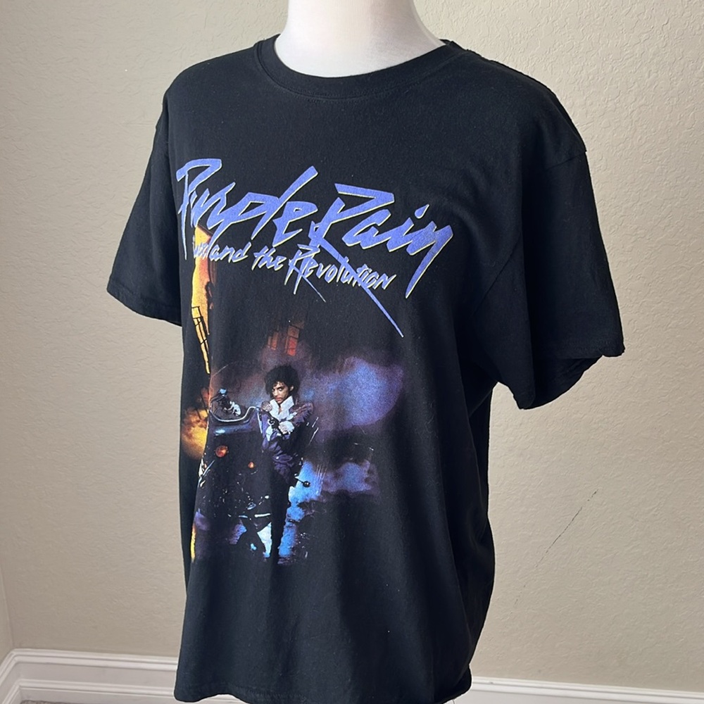 Prince Black Short Sleeve Tee with Artistic Graphic